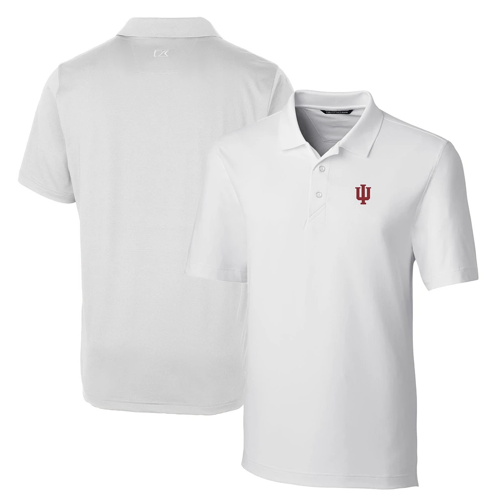Men's Cutter & Buck White Indiana Hoosiers Big Tall Forge Stretch Polo