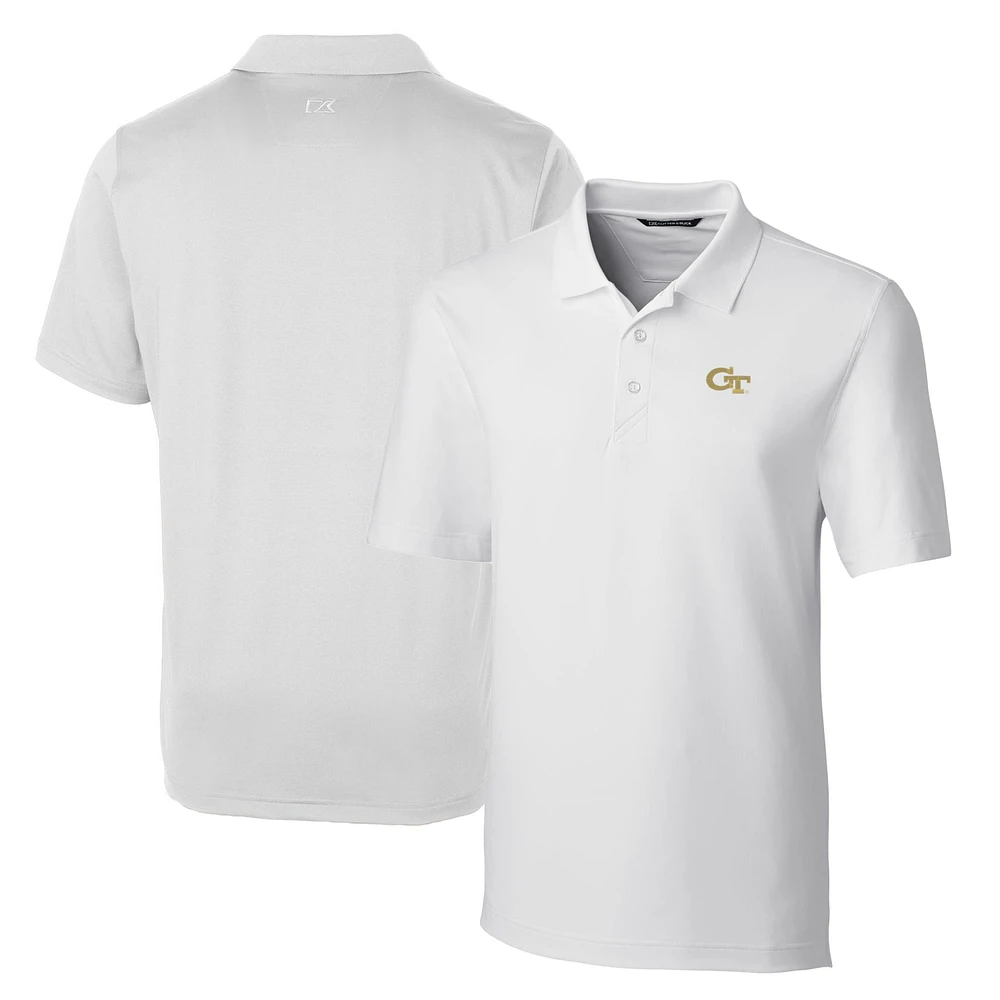 Men's Cutter & Buck White Georgia Tech Yellow Jackets Big & Tall Forge Stretch Polo