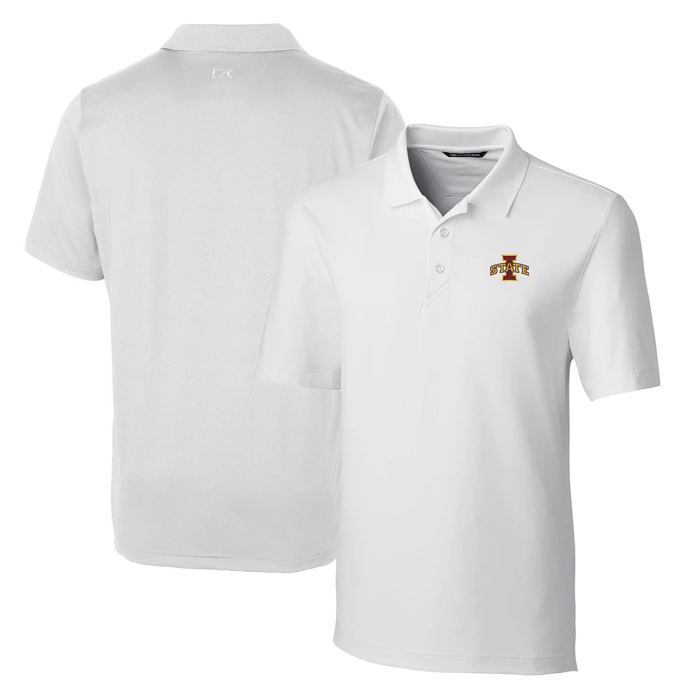 Men's Cutter & Buck White Iowa State Cyclones Big Tall Forge Stretch Polo
