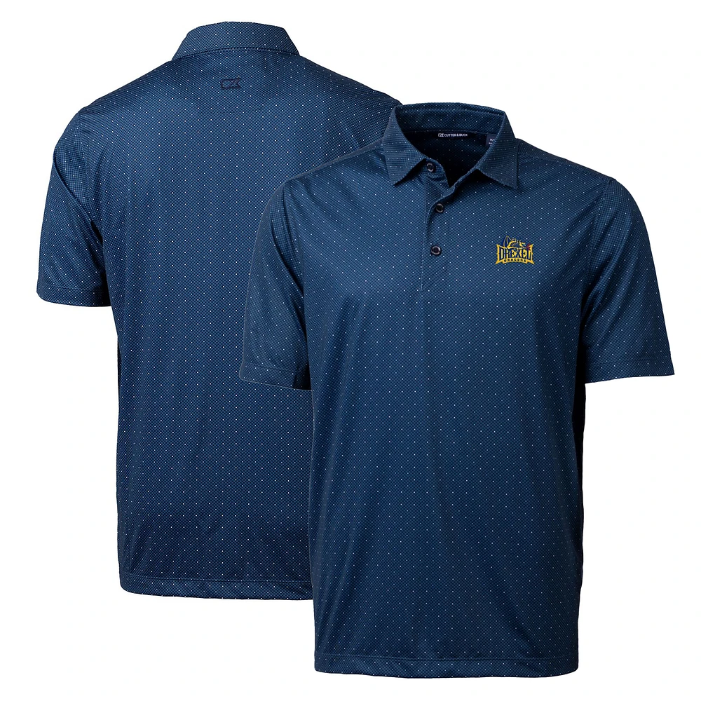 Men's Cutter & Buck Navy Drexel Dragons Big & Tall Pike Double Dot Print Stretch Polo