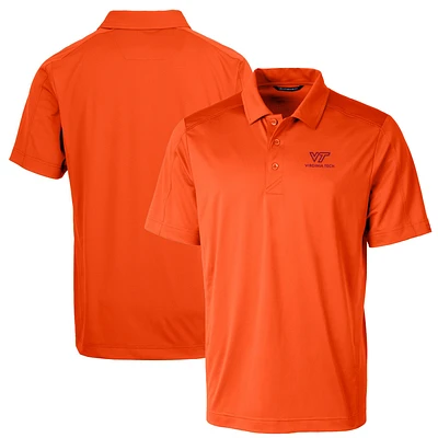 Men's Cutter & Buck Orange Virginia Tech Hokies Big Tall Prospect Textured Stretch Polo
