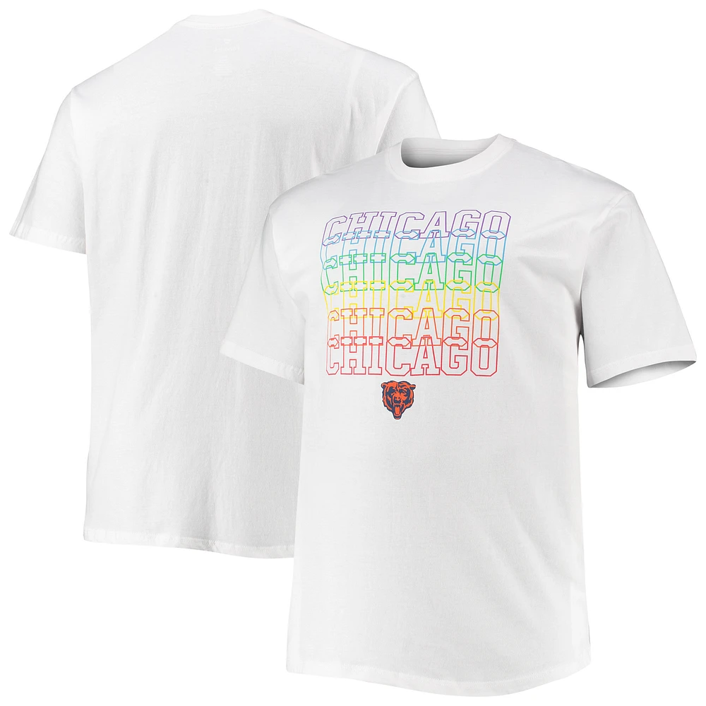 Men's Fanatics White Chicago Bears Big & Tall City Pride T-Shirt