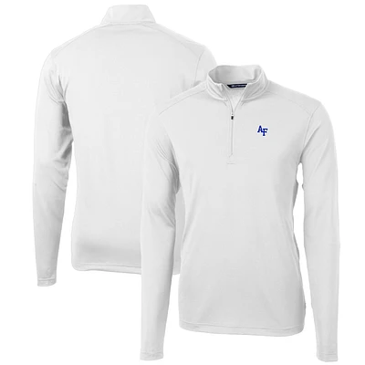 Men's Cutter & Buck White Air Force Falcons Big Tall Virtue Eco Pique Recycled Quarter-Zip Pullover Top