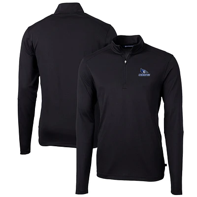 Men's Cutter & Buck Creighton Bluejays Big Tall Virtue Eco Pique Recycled Quarter-Zip Pullover Top