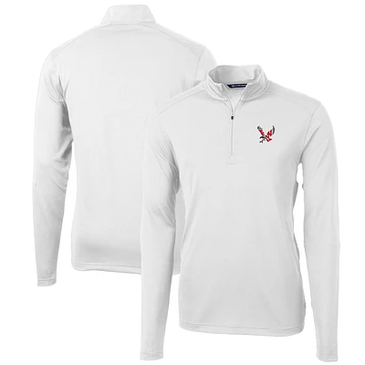 Men's Cutter & Buck Eastern Washington Eagles Big Tall Virtue Eco Pique Recycled Quarter-Zip Pullover Top