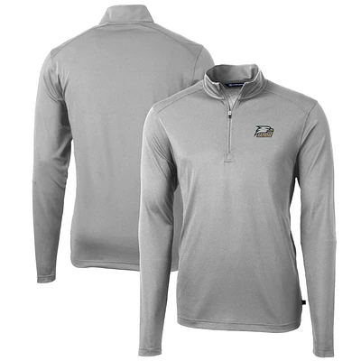 Men's Cutter & Buck Gray Georgia Southern Eagles Big Tall Virtue Eco Pique Recycled Quarter-Zip Pullover Top