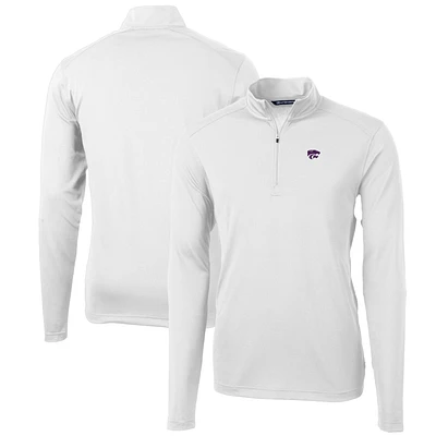 Men's Cutter & Buck Kansas State Wildcats Big Tall Virtue Eco Pique Recycled Quarter-Zip Pullover Top