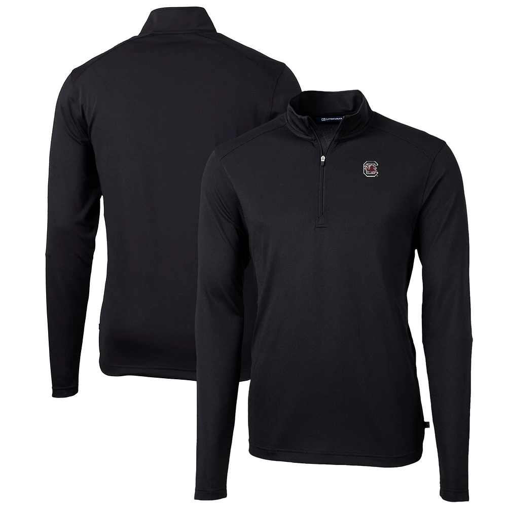Men's Cutter & Buck South Carolina Gamecocks Big Tall Virtue Eco Pique Recycled Quarter-Zip Pullover Top