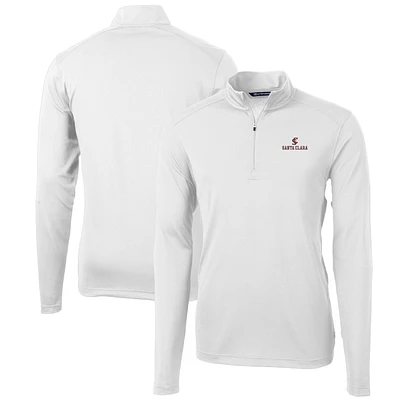 Men's Cutter & Buck Santa Clara Broncos Big Tall Virtue Eco Pique Recycled Quarter-Zip Pullover Top