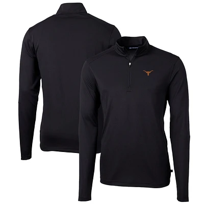 Men's Cutter & Buck Texas Longhorns Big Tall Virtue Eco Pique Recycled Quarter-Zip Pullover Top