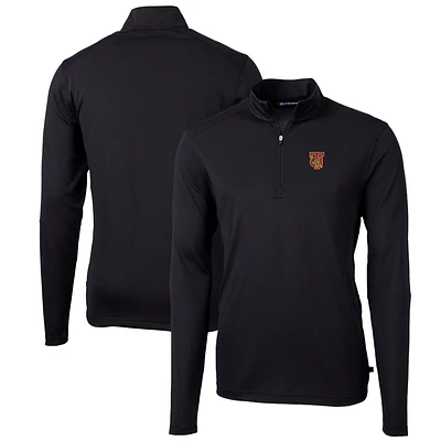 Men's Cutter & Buck Tuskegee Golden Tigers Big Tall Virtue Eco Pique Recycled Quarter-Zip Pullover Top