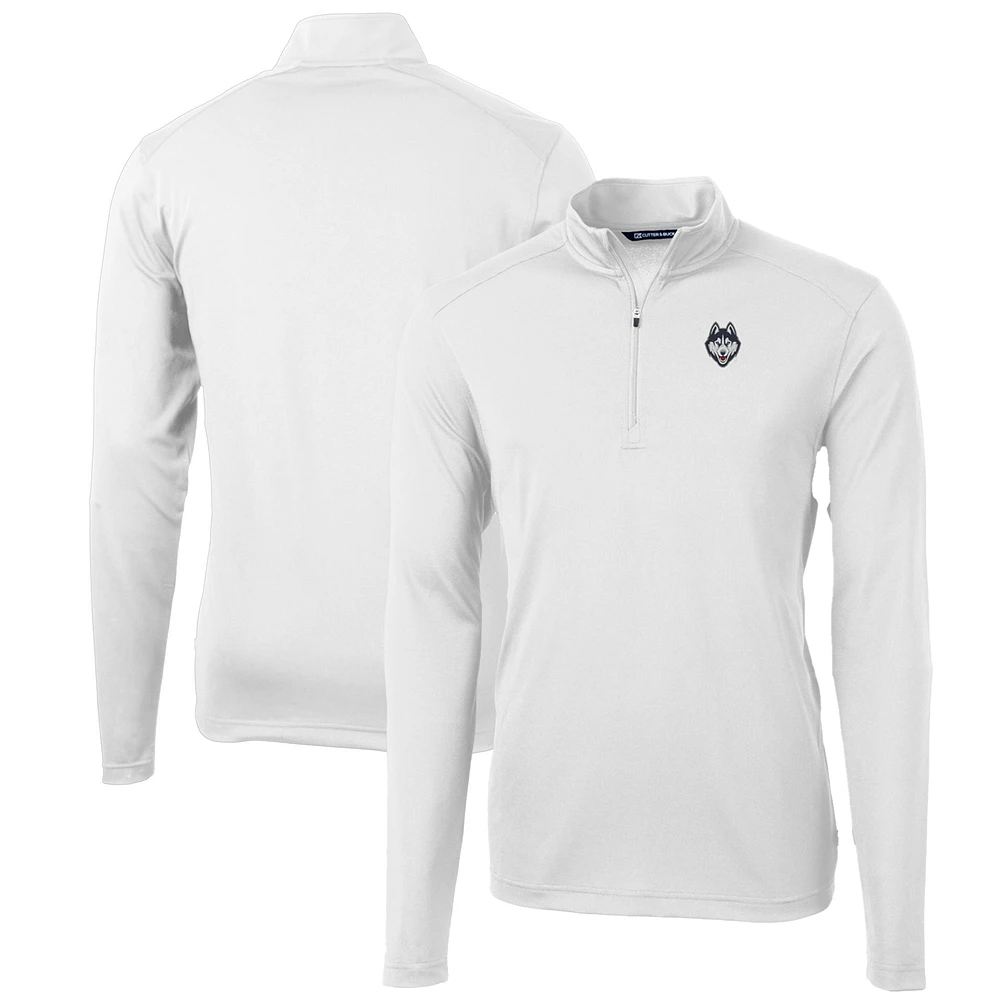 Men's Cutter & Buck UConn Huskies Big Tall Virtue Eco Pique Recycled Quarter-Zip Pullover Top