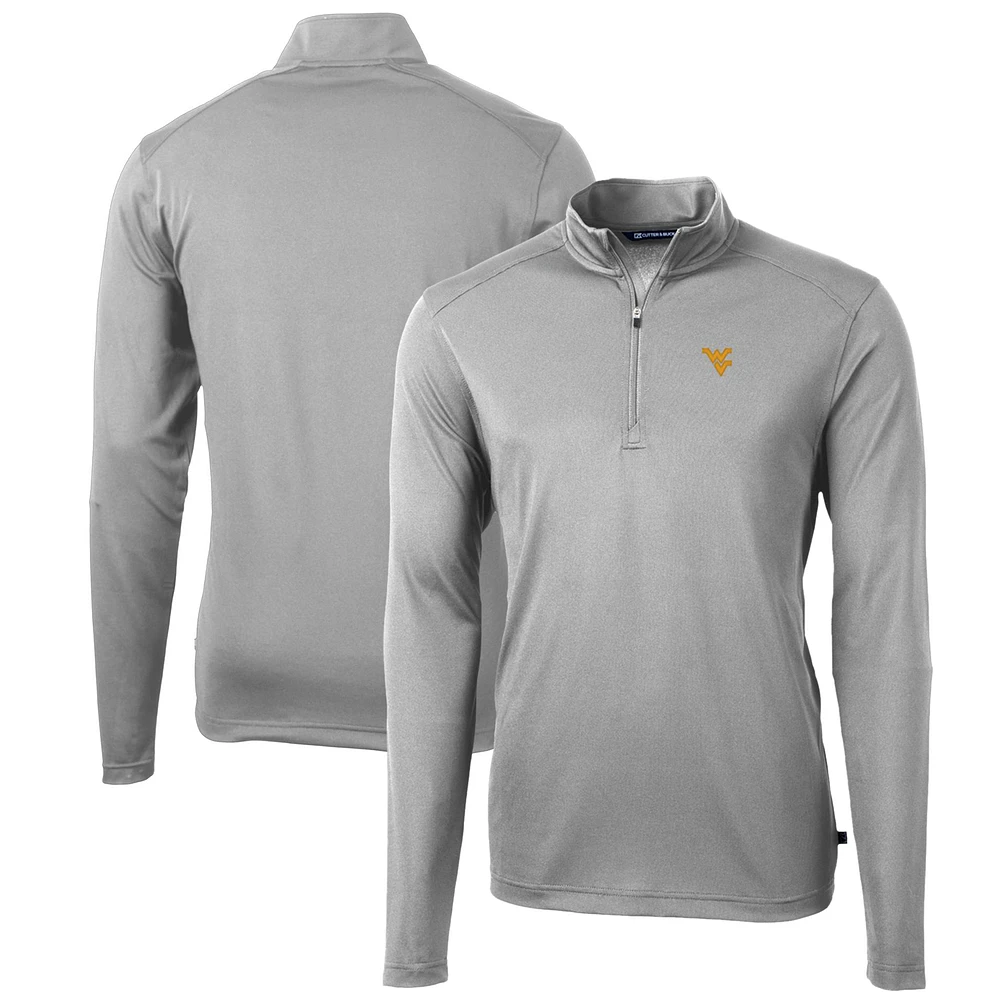 Men's Cutter & Buck West Virginia Mountaineers Big Tall Virtue Eco Pique Recycled Quarter-Zip Pullover Top