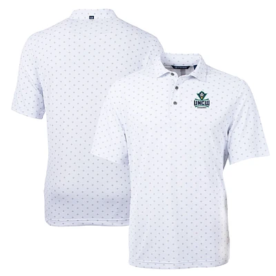 Men's Cutter & Buck White UNC Wilmington Seahawks Big Tall Virtue Eco Pique Tile Print Recycled Polo