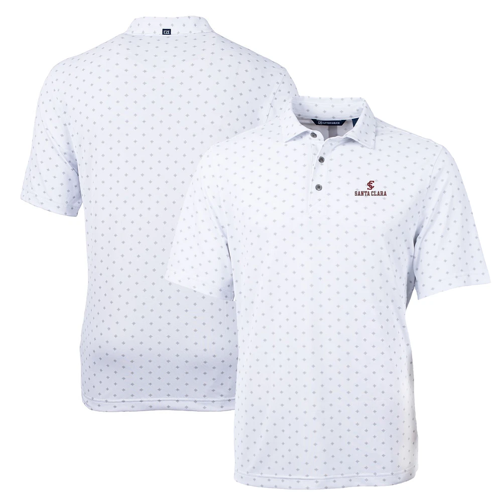 Men's Cutter & Buck White Santa Clara Broncos Big Tall Virtue Eco Pique Tile Print Recycled Polo