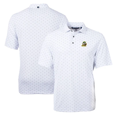 Men's Cutter & Buck White Oregon Ducks Big Tall Virtue Eco Pique Tile Print Recycled Polo
