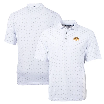 Men's Cutter & Buck White Tennessee Tech Golden Eagles Big Tall Virtue Eco Pique Tile Print Recycled Polo