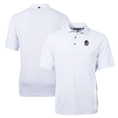 Men's Cutter & Buck White Georgia Bulldogs Big Tall Virtue Eco Pique Tile Print Recycled Polo