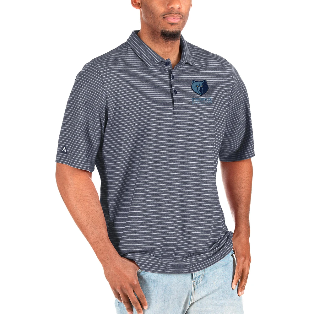 Men's Antigua Heathered Navy/White Memphis Grizzlies Big & Tall Esteem Polo