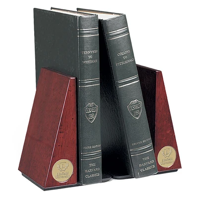 Gold Linfield Wildcats Rosewood Bookends
