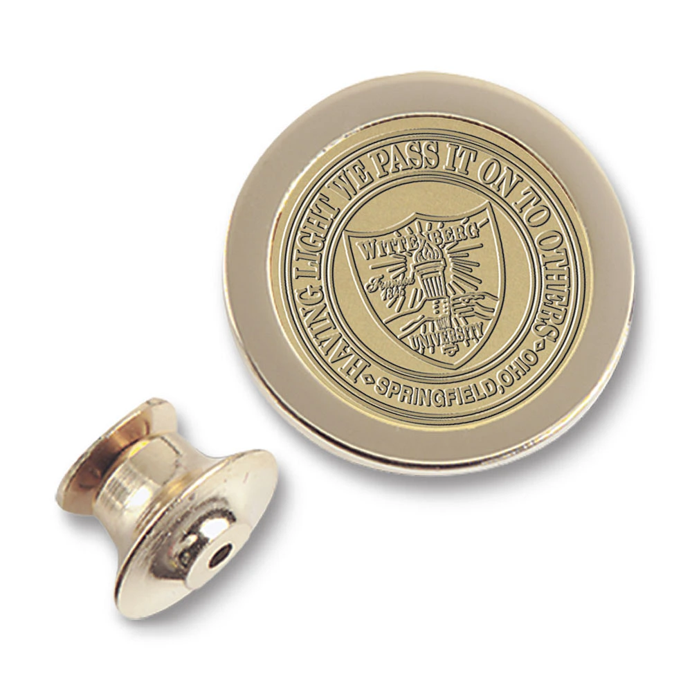 Gold Wittenberg University Tigers Logo Lapel Pin