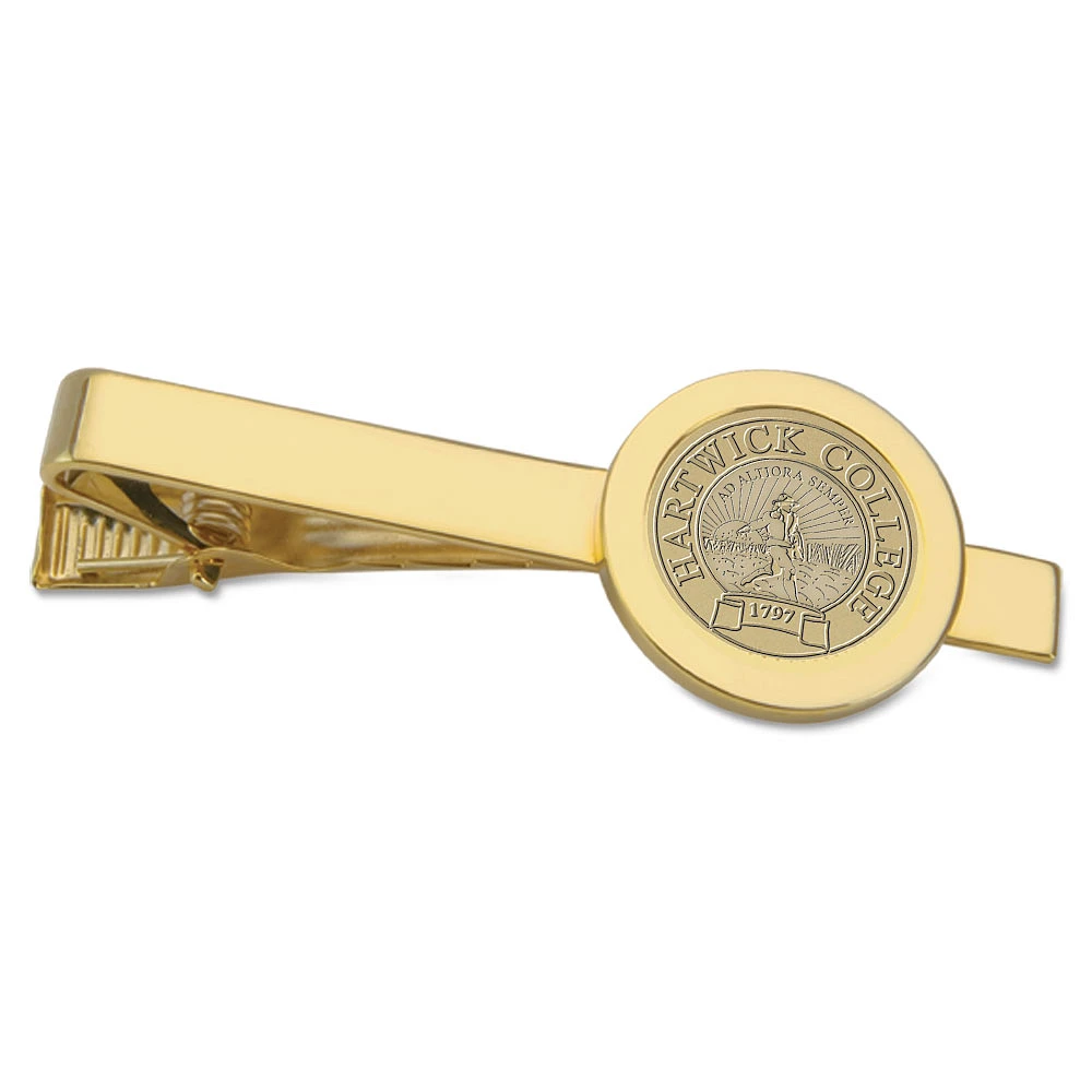 Gold Hartwick College Hawks Logo Tie Bar