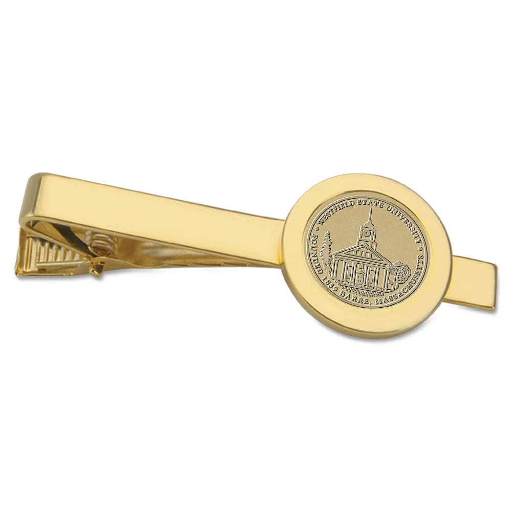 Gold Westfield State Owls Logo Tie Bar