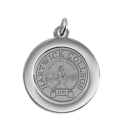 Silver Hartwick College Hawks Team Pendant