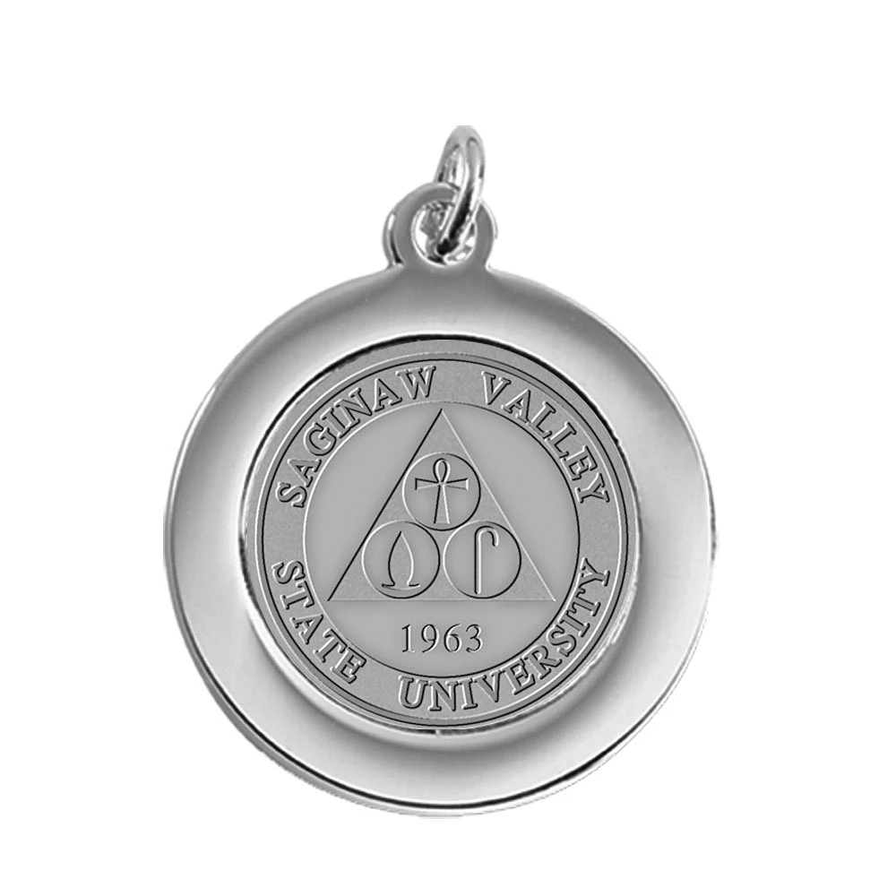 Silver Saginaw Valley State Cardinals Team Pendant