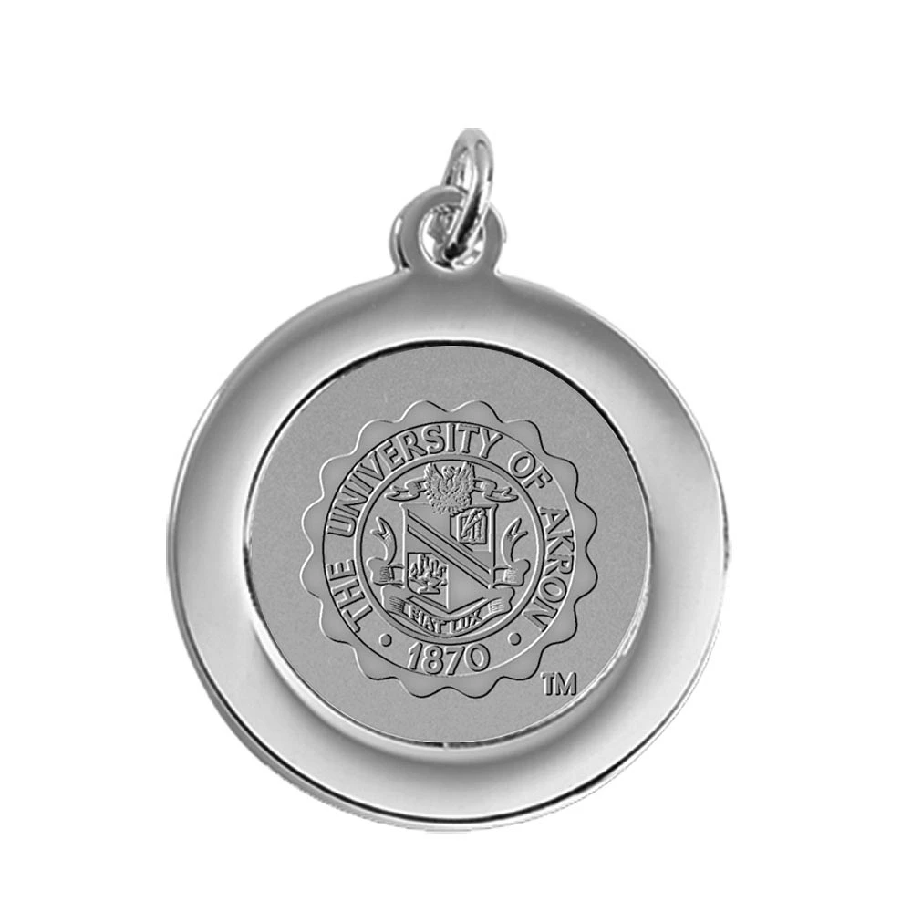 Silver Akron Zips Team Pendant