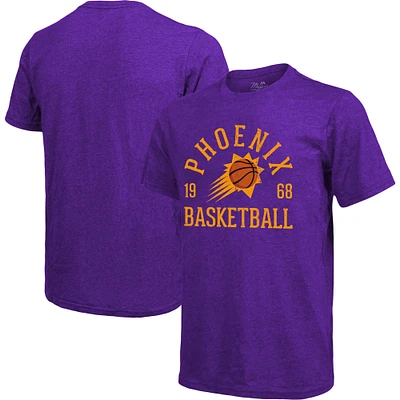 Men's Majestic Threads Heathered Purple Phoenix Suns Ball Hog Tri-Blend T-Shirt