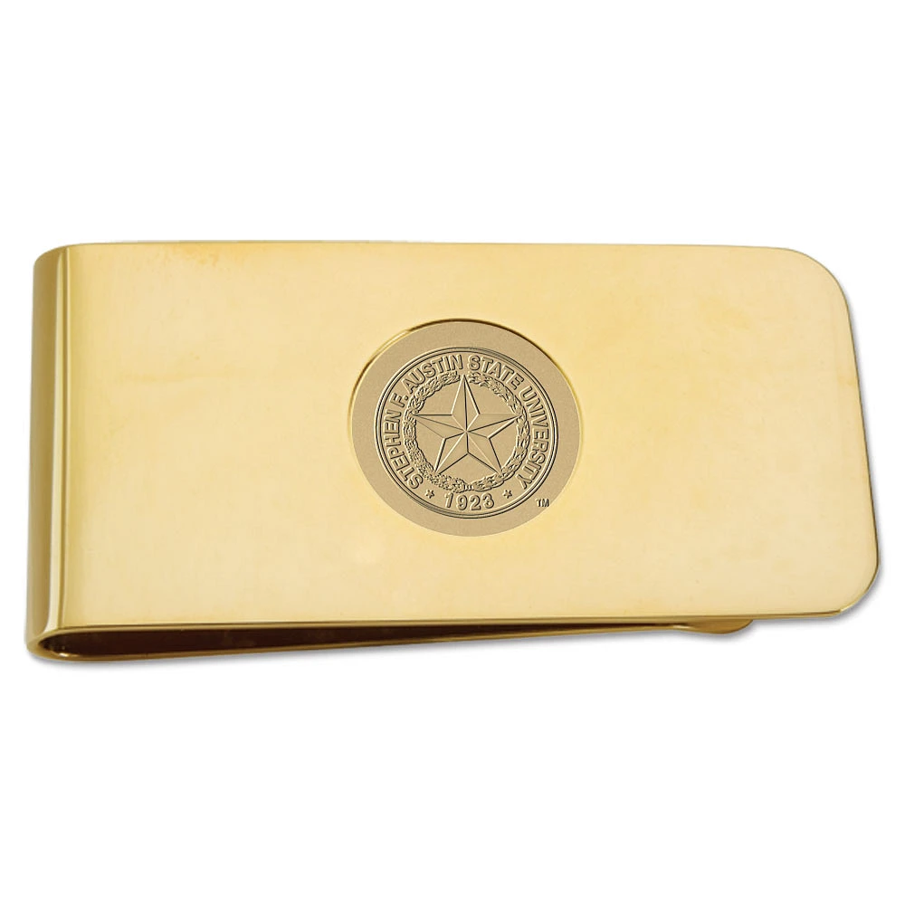 Gold Stephen F Austin Lumberjacks Shield Logo Money Clip