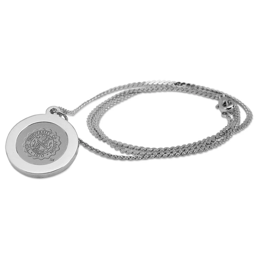 Silver Akron Zips Pendant Necklace