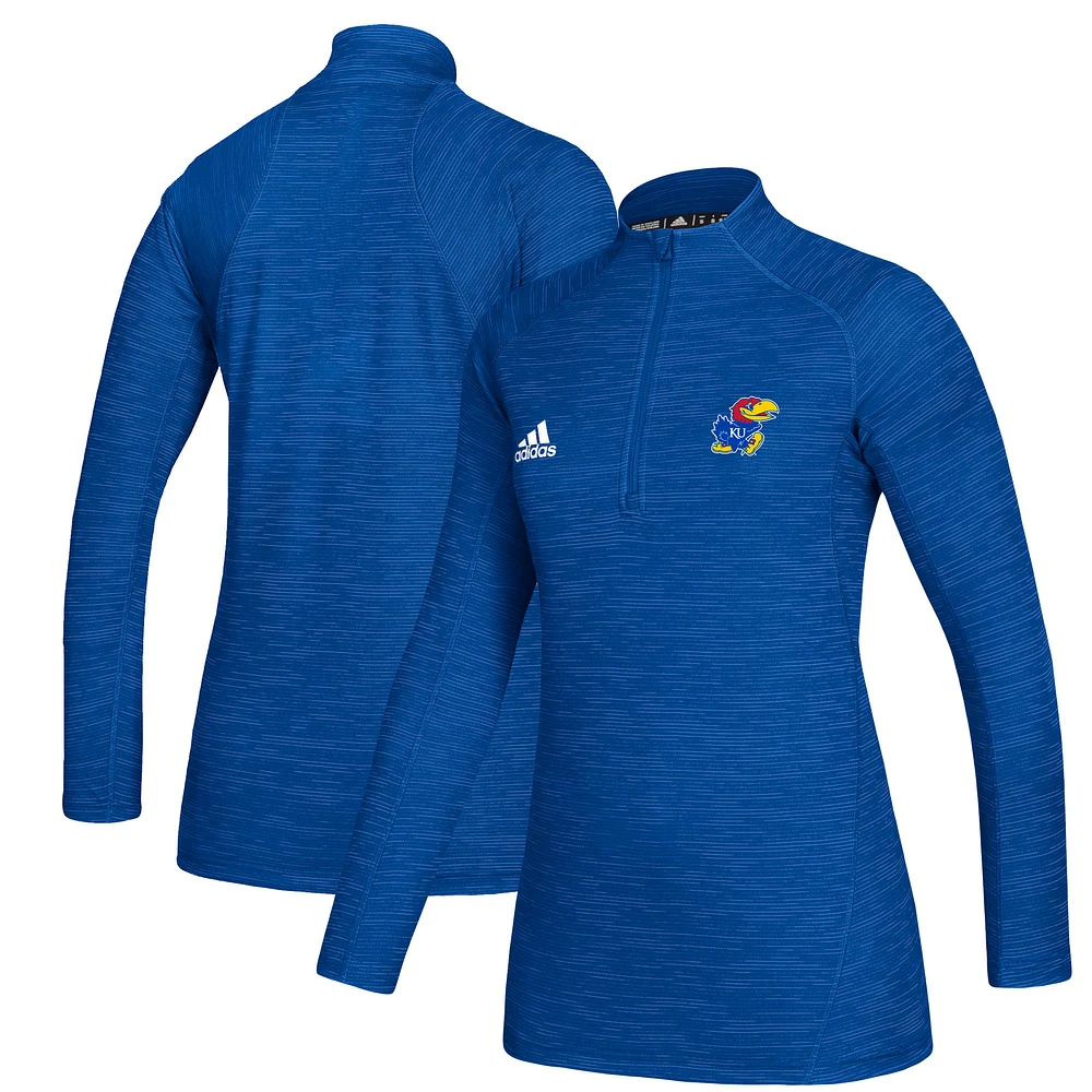 Royal Kansas Jayhawks Game Mode Performance Quarter-Zip Pullover Top