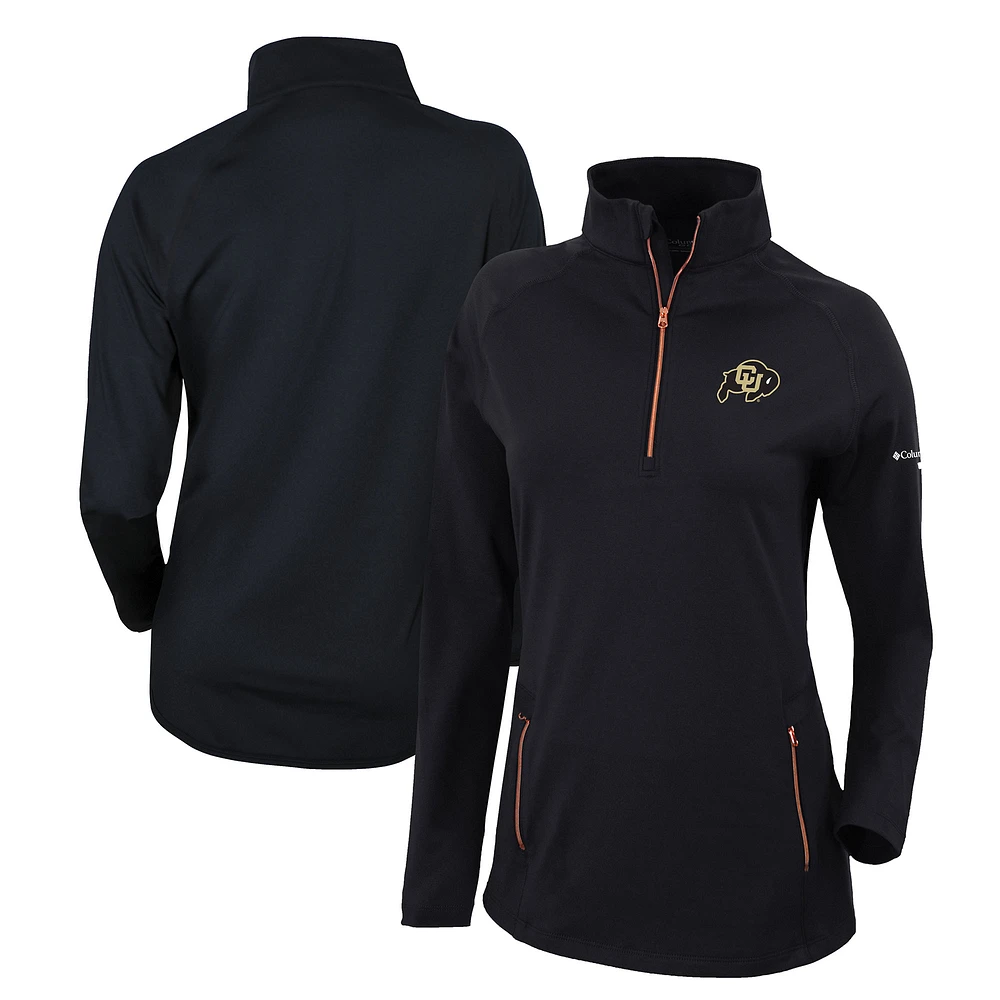 Women's Columbia Black Colorado Buffaloes Outward Nine Quarter-Zip Pullover Top