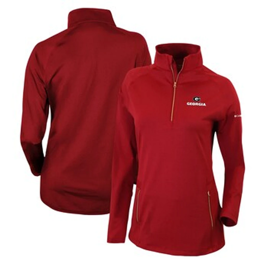 Women's Columbia Red Georgia Bulldogs Outward Nine Quarter-Zip Pullover Top