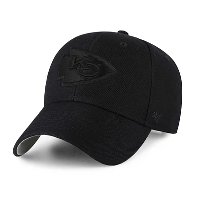 Men's '47 Black Kansas City Chiefs Tonal MVP Adjustable Hat