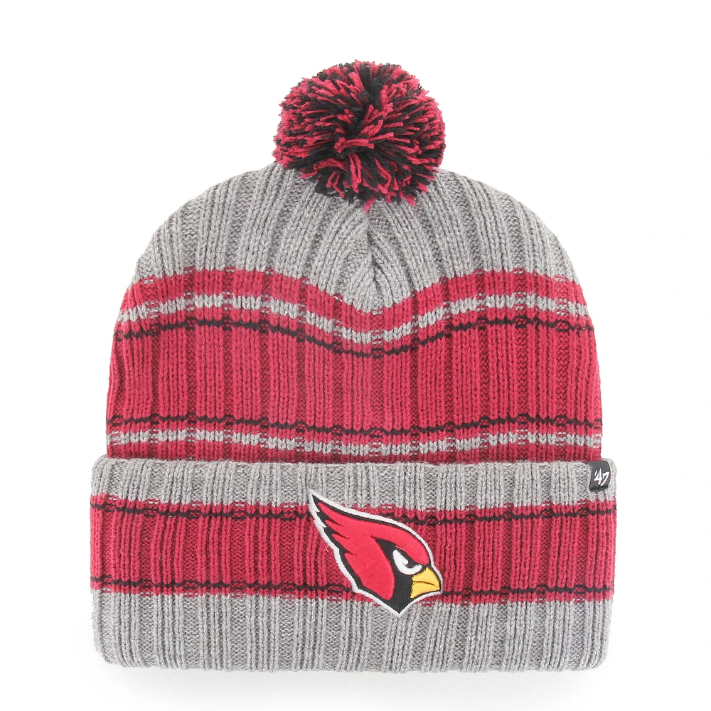 Men's '47 Graphite Arizona Cardinals Rexford Cuffed Knit Hat with Pom