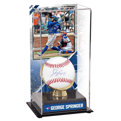 George Springer Toronto Blue Jays Autographed Baseball and Sublimated Baseball Display Case with Image