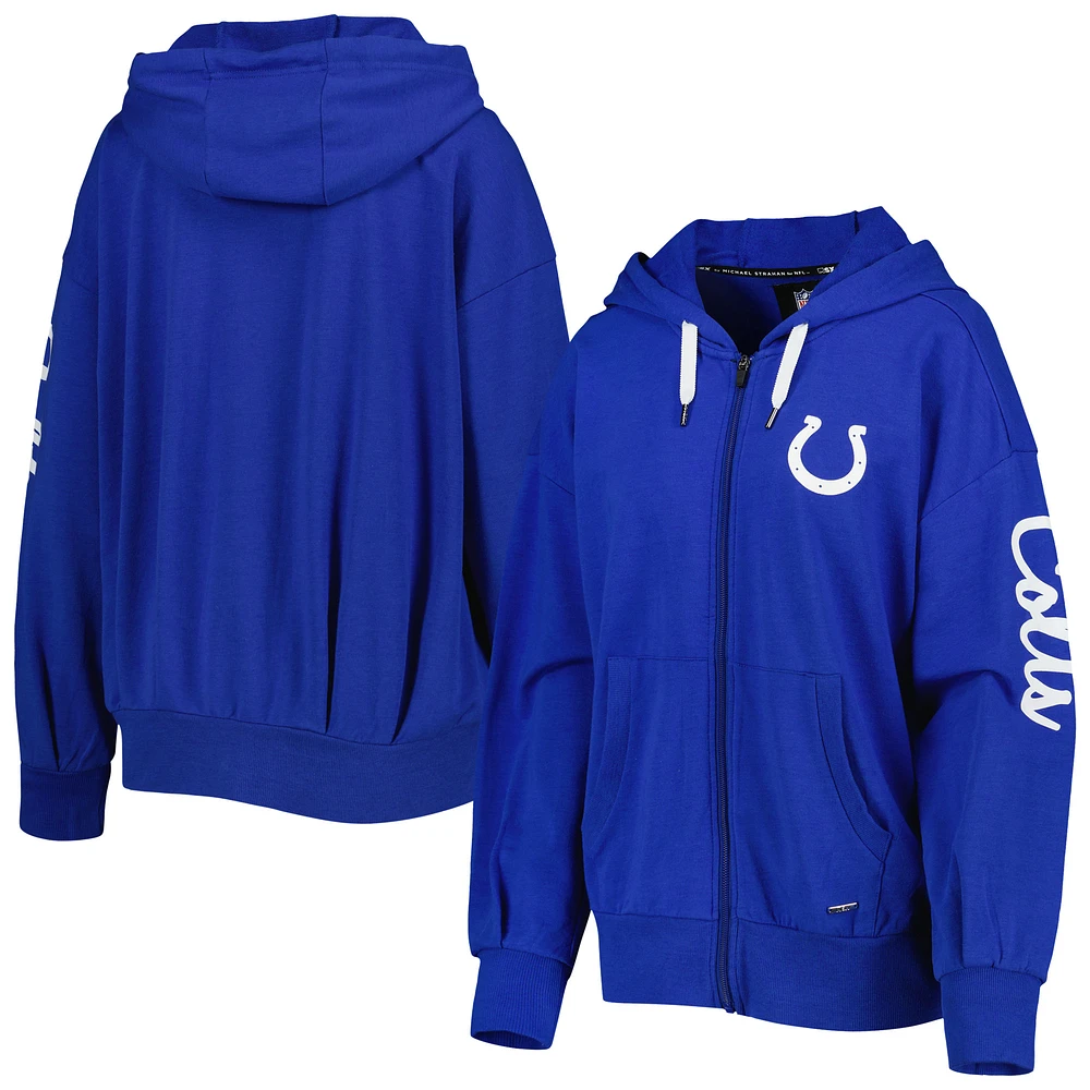 Women's MSX by Michael Strahan Royal Indianapolis Colts Emerson Lightweight Full-Zip Hoodie