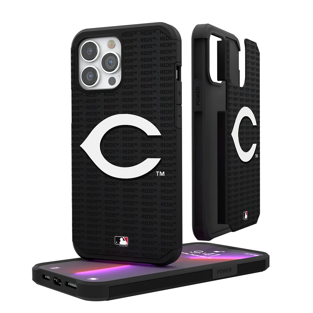 Cincinnati Reds iPhone Text Backdrop Rugged Case