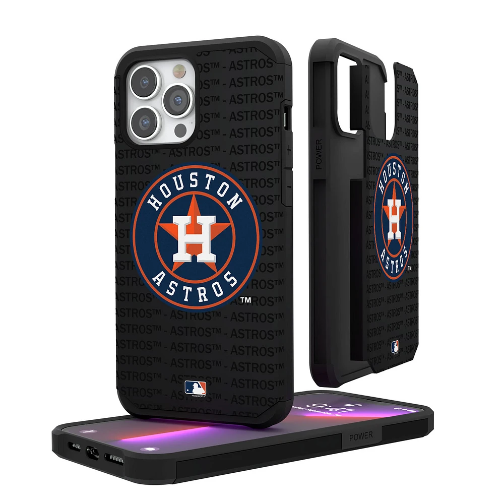 Houston Astros iPhone Text Backdrop Rugged Case