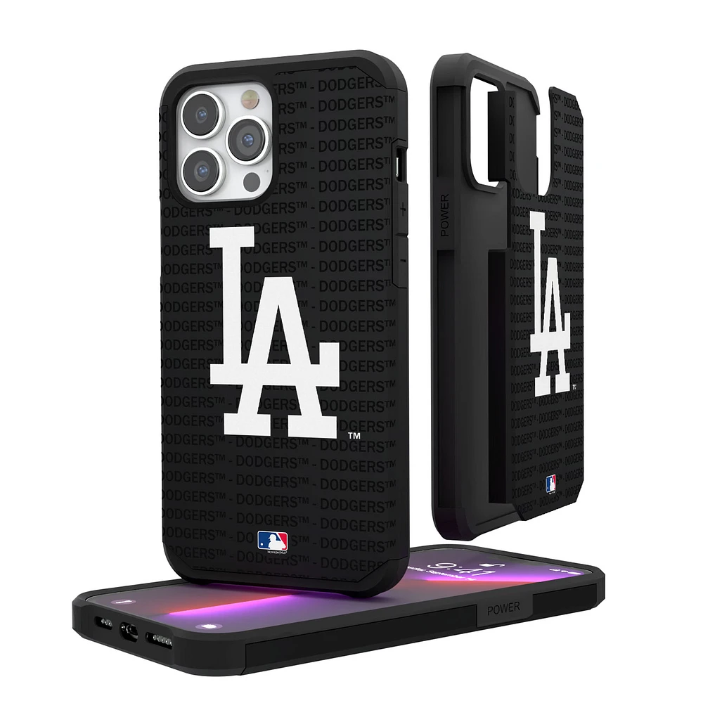 Los Angeles Dodgers iPhone Text Backdrop Rugged Case
