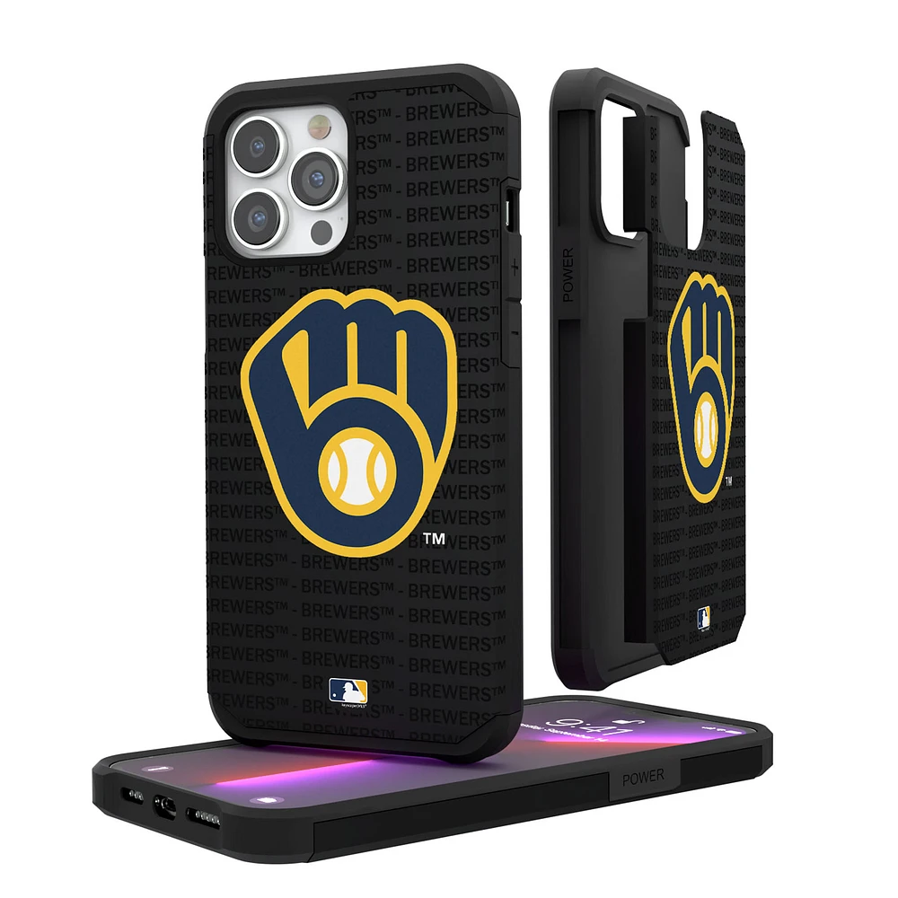 Milwaukee Brewers iPhone Text Backdrop Rugged Case