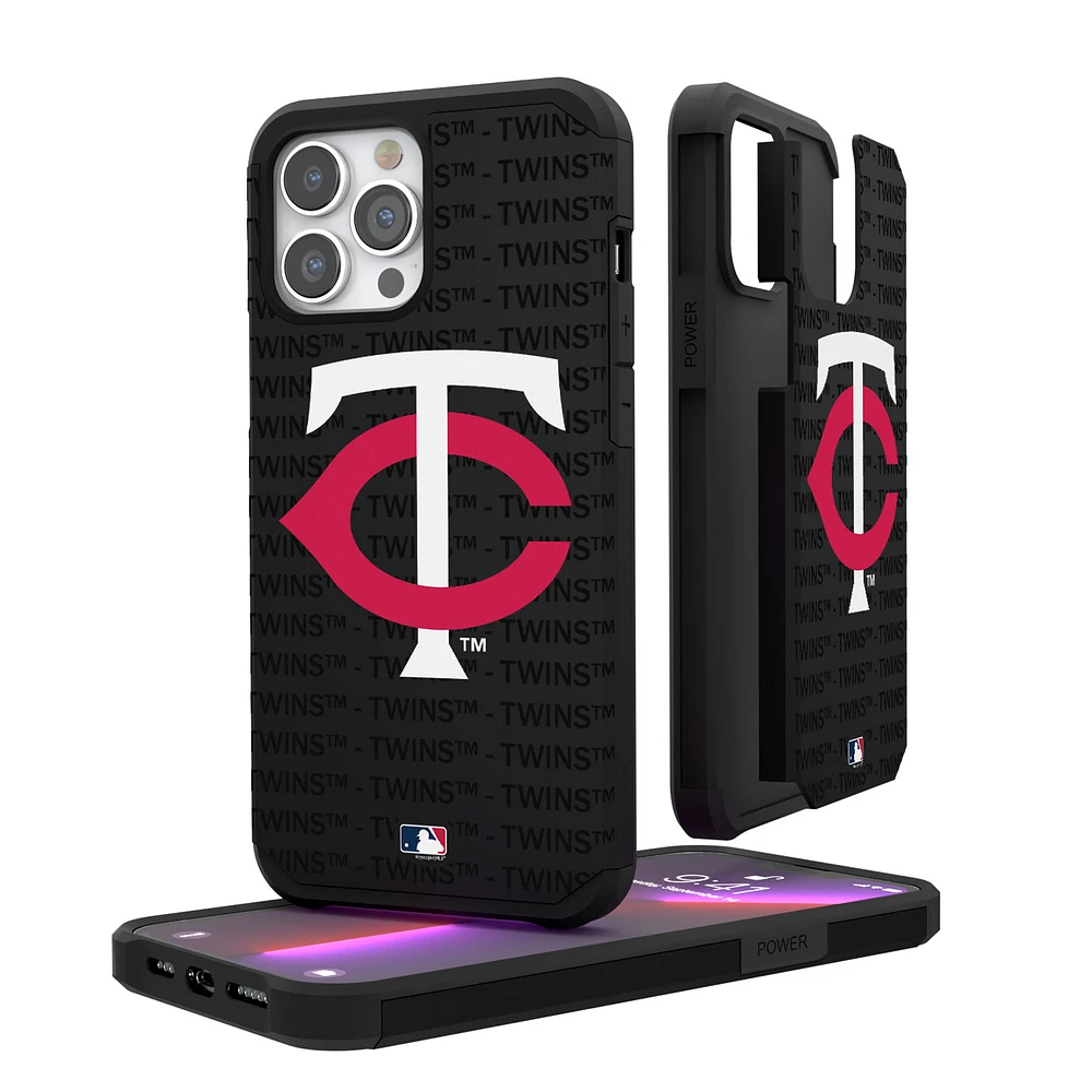 Minnesota Twins iPhone Text Backdrop Rugged Case