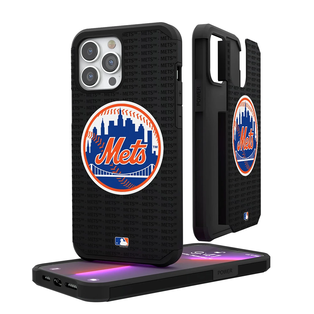 New York Mets iPhone Text Backdrop Rugged Case
