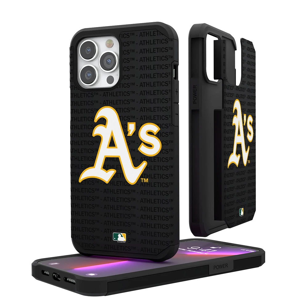 Athletics iPhone Text Backdrop Rugged Case