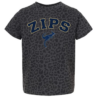 Youth Gameday Couture Leopard Akron Zips All the Cheer T-Shirt