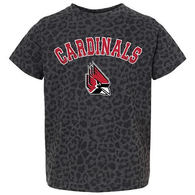 Youth Gameday Couture Leopard Ball State Cardinals All the Cheer T-Shirt