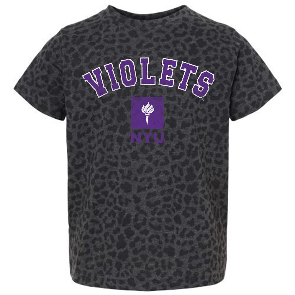 Youth Gameday Couture Leopard NYU Violets All the Cheer T-Shirt